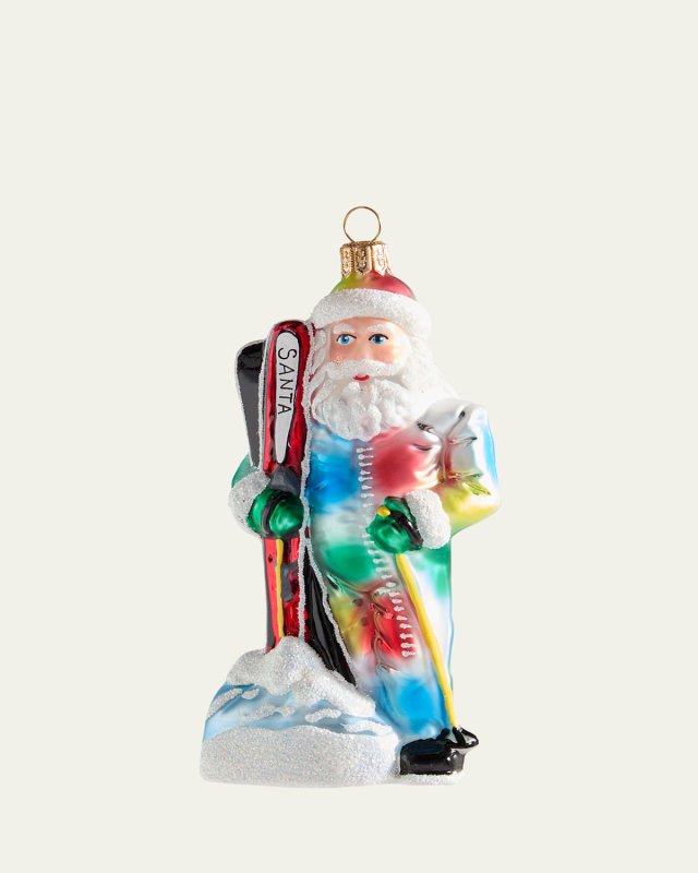 Skiing Santa Christmas Ornament